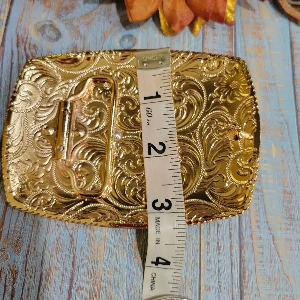 Four Aces Western Belt Buckle Cowboy Rodeo Buckle Rosetone With Black Accents